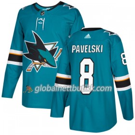 San Jose Sharks Hockeydrakt Joe Pavelski 8 2017-2018 Teal Adidas Authentic - Herre